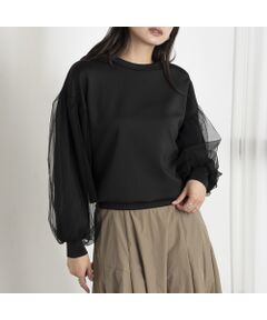 EUCLAID / エウクレイド カットソー | 【雑誌掲載】チュールスリーブプルオーバー