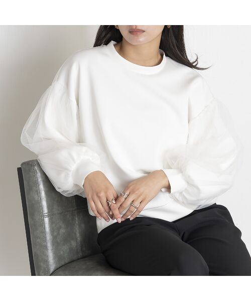 EUCLAID / エウクレイド カットソー | 【雑誌掲載】チュールスリーブプルオーバー | 詳細2