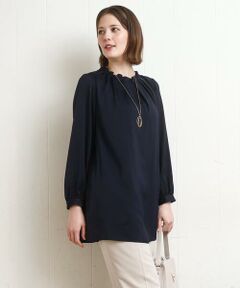 eur3 / エウルキューブ シャツ・ブラウス | 【大きいサイズ/11号サイズあり】タックネックサテンブラウス