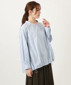eur3 / エウルキューブ シャツ・ブラウス | 【大きいサイズ】バンドカラーストライプシャツ