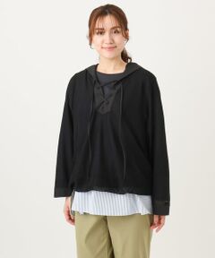 eur3 / エウルキューブ シャツ・ブラウス | 【大きいサイズ】レースアップメッシュフーディ