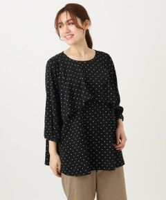 eur3 / エウルキューブ シャツ・ブラウス | 【大きいサイズ】ドットプリントフレアブラウス