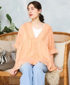 eur3 / エウルキューブ シャツ・ブラウス | 【大きいサイズ】ピンタックコットンブラウス