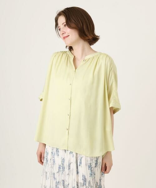 eur3 / エウルキューブ シャツ・ブラウス | 【大きいサイズ/a.v.v×eur3】【接触冷感/UVカット】サテンギャザーブラウス | 詳細5
