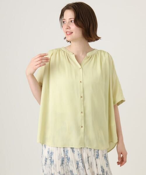eur3 / エウルキューブ シャツ・ブラウス | 【大きいサイズ/a.v.v×eur3】【接触冷感/UVカット】サテンギャザーブラウス | 詳細6