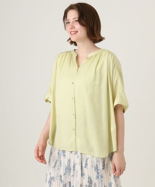 eur3 / エウルキューブ シャツ・ブラウス | 【大きいサイズ/a.v.v×eur3】【接触冷感/UVカット】サテンギャザーブラウス | 詳細7