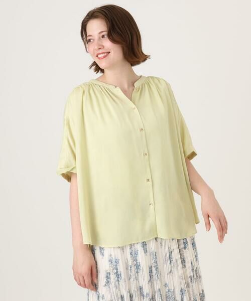 eur3 / エウルキューブ シャツ・ブラウス | 【大きいサイズ/a.v.v×eur3】【接触冷感/UVカット】サテンギャザーブラウス | 詳細8