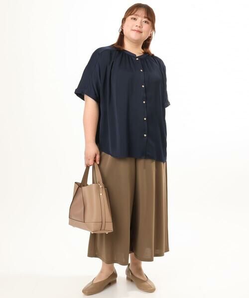 eur3 / エウルキューブ シャツ・ブラウス | 【大きいサイズ/a.v.v×eur3】【接触冷感/UVカット】サテンギャザーブラウス | 詳細21