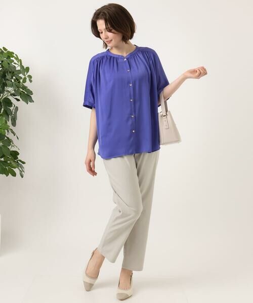 eur3 / エウルキューブ シャツ・ブラウス | 【大きいサイズ/a.v.v×eur3】【接触冷感/UVカット】サテンギャザーブラウス | 詳細24