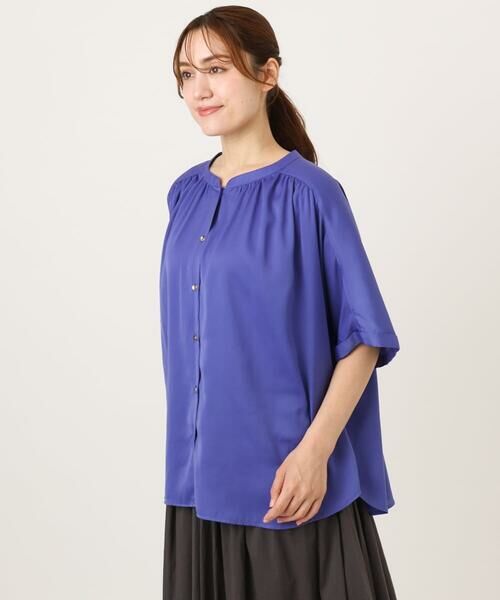 eur3 / エウルキューブ シャツ・ブラウス | 【大きいサイズ/a.v.v×eur3】【接触冷感/UVカット】サテンギャザーブラウス | 詳細26