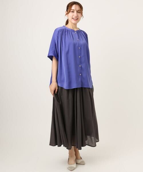 eur3 / エウルキューブ シャツ・ブラウス | 【大きいサイズ/a.v.v×eur3】【接触冷感/UVカット】サテンギャザーブラウス | 詳細28