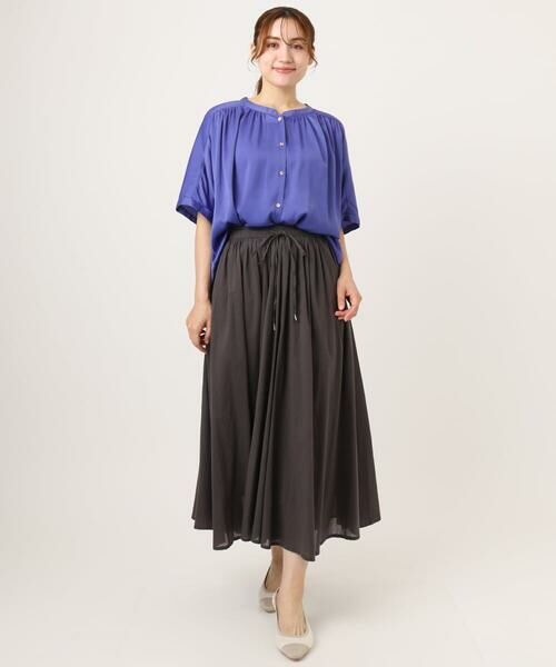 eur3 / エウルキューブ シャツ・ブラウス | 【大きいサイズ/a.v.v×eur3】【接触冷感/UVカット】サテンギャザーブラウス | 詳細29