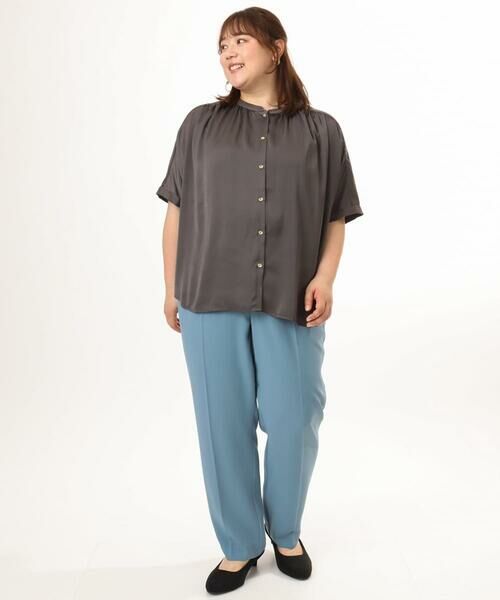eur3 / エウルキューブ シャツ・ブラウス | 【大きいサイズ/a.v.v×eur3】【接触冷感/UVカット】サテンギャザーブラウス | 詳細22