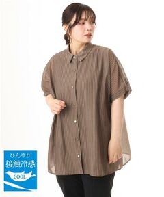 eur3 / エウルキューブ シャツ・ブラウス | 【大きいサイズ/接触冷感】シア—ボクシーシルエットブラウス