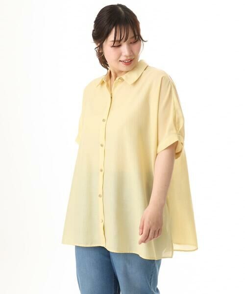 eur3 / エウルキューブ シャツ・ブラウス | 【大きいサイズ/接触冷感】シア—ボクシーシルエットブラウス | 詳細6