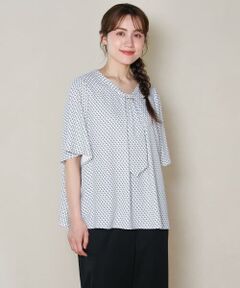 eur3 / エウルキューブ シャツ・ブラウス | 【大きいサイズ/11号サイズあり】ボウタイ風ジョーゼットブラウス