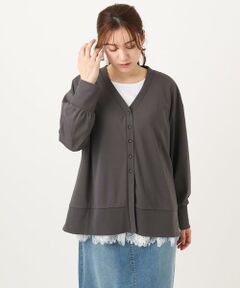 eur3 / エウルキューブ カーディガン・ボレロ | 【大きいサイズ】Vネックボクシーカーディガン