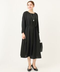 eur3 / エウルキューブ ロング・マキシ丈ワンピース | 【大きいサイズ】フロントプリーツワンピース