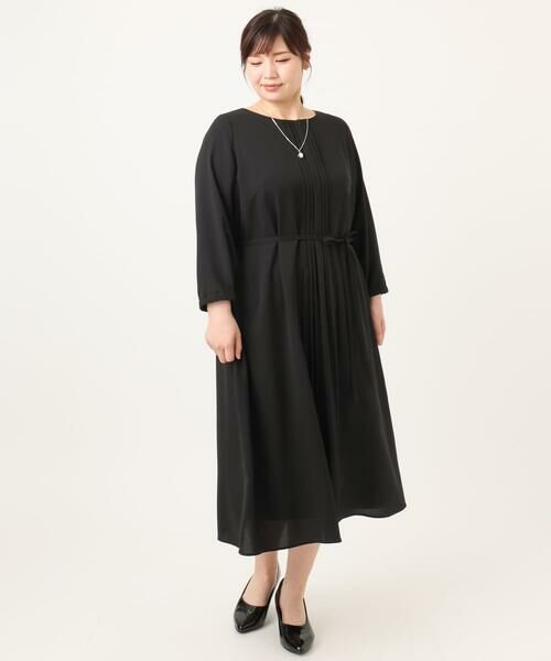eur3 / エウルキューブ ロング・マキシ丈ワンピース | 【大きいサイズ】フロントプリーツワンピース | 詳細23