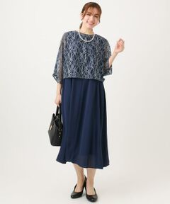 eur3 / エウルキューブ ロング・マキシ丈ワンピース | 【大きいサイズ】2wayレースボレロセットワンピース