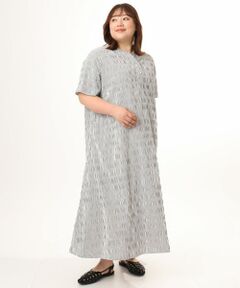 eur3 / エウルキューブ ロング・マキシ丈ワンピース | 【大きいサイズ】ドロップショルダーストライプワンピース