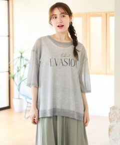 eur3 / エウルキューブ ニット・セーター | 【WEB先行販売】【大きいサイズ/a.v.v×eur3】シア—ロゴプリントニット