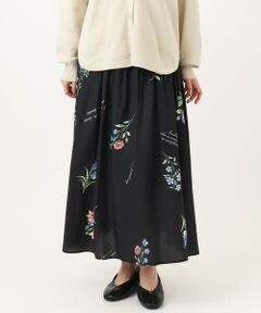 eur3 / エウルキューブ ロング・マキシ丈スカート | 【大きいサイズ】ボタニカルプリントスカート