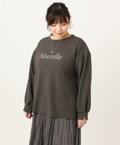 eur3 / エウルキューブ カットソー | 【大きいサイズ】ロゴスウェットライクプルオーバー | 詳細26