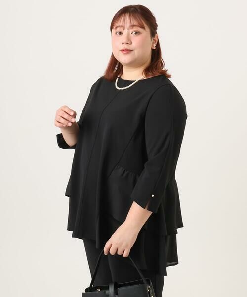 eur3 / エウルキューブ カットソー | 【大きいサイズ/セットアップ対応】カットジョーゼットバックティアードカットソー | 詳細24