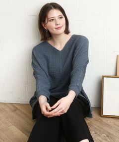 eur3 / エウルキューブ カットソー | 【大きいサイズ】リップルジャージー2WAYカットソー