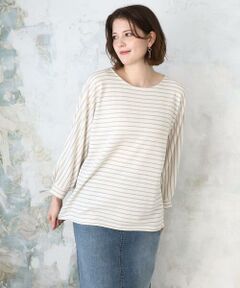 eur3 / エウルキューブ カットソー | 【WEB先行販売】【大きいサイズ】リップルボーダーカットソー