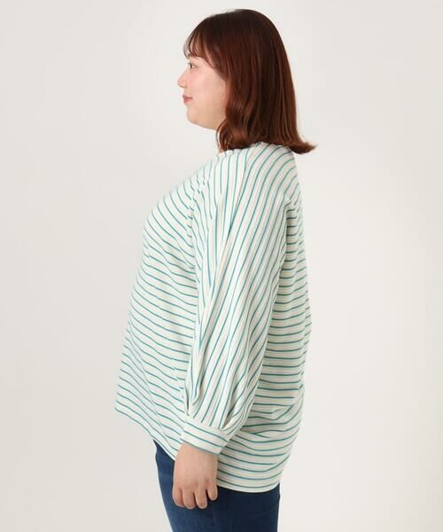 eur3 / エウルキューブ カットソー | 【WEB先行販売】【大きいサイズ】リップルボーダーカットソー | 詳細10