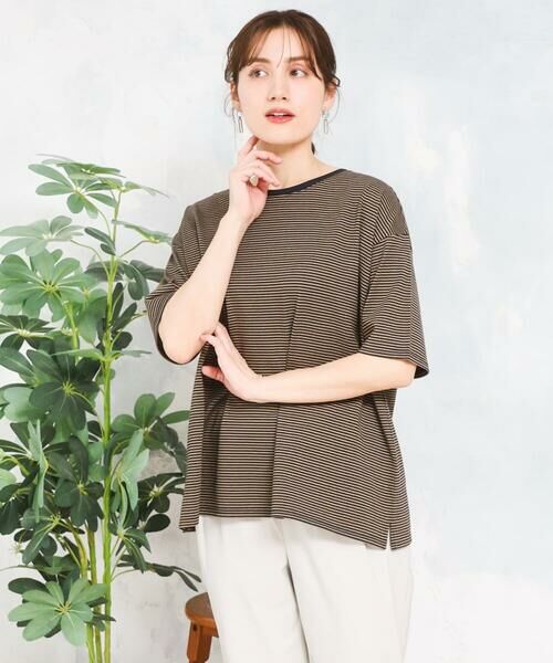 eur3 / エウルキューブ カットソー | 【大きいサイズ】ボーダーTシャツ | 詳細1