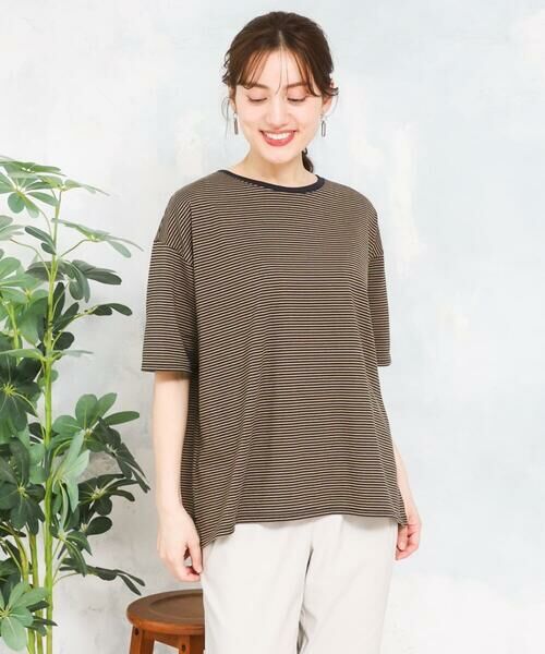 eur3 / エウルキューブ カットソー | 【大きいサイズ】ボーダーTシャツ | 詳細3