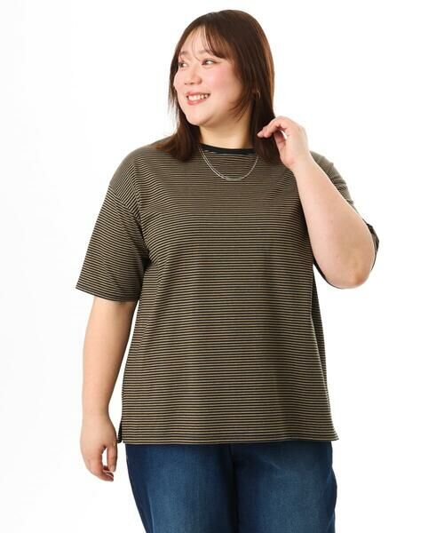 eur3 / エウルキューブ カットソー | 【大きいサイズ】ボーダーTシャツ | 詳細5