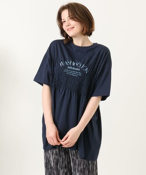 eur3 / エウルキューブ カットソー | 【大きいサイズ/機能素材】シャーリングロゴTシャツ | 詳細6