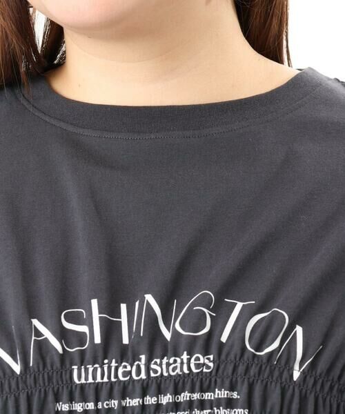 eur3 / エウルキューブ カットソー | 【大きいサイズ/機能素材】シャーリングロゴTシャツ | 詳細17