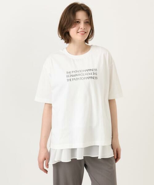 eur3 / エウルキューブ カットソー | 【大きいサイズ/機能素材】フロッキーロゴTシャツ | 詳細1