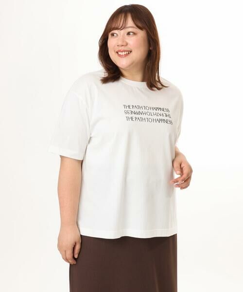 eur3 / エウルキューブ カットソー | 【大きいサイズ/機能素材】フロッキーロゴTシャツ | 詳細3
