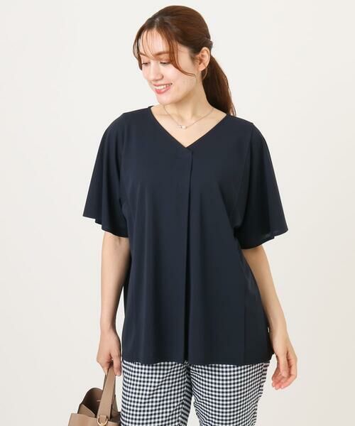 eur3 / エウルキューブ カットソー | 【大きいサイズ/接触冷感/セットアップ対応】Vネックジャージートップス | 詳細5