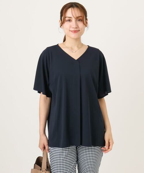 eur3 / エウルキューブ カットソー | 【大きいサイズ/接触冷感/セットアップ対応】Vネックジャージートップス | 詳細7