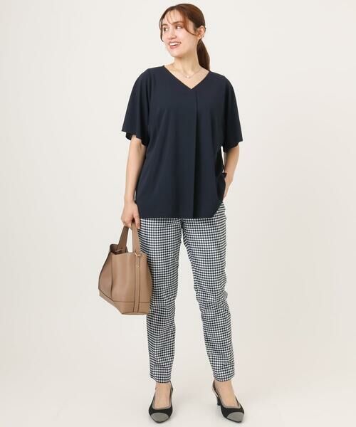 eur3 / エウルキューブ カットソー | 【大きいサイズ/接触冷感/セットアップ対応】Vネックジャージートップス | 詳細9
