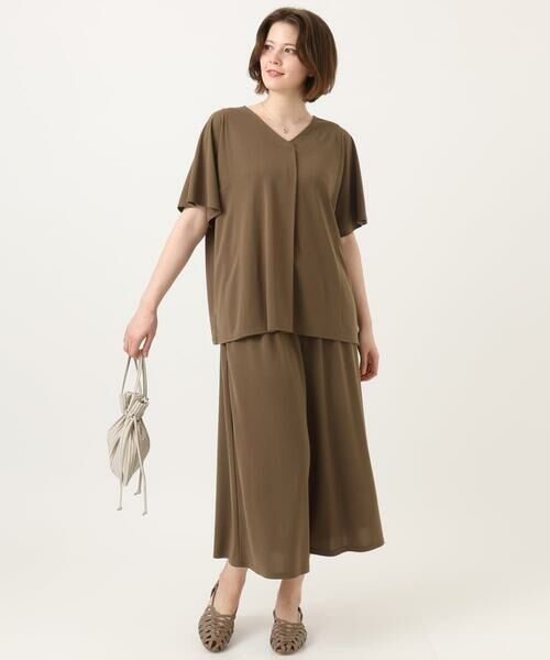 eur3 / エウルキューブ カットソー | 【大きいサイズ/接触冷感/セットアップ対応】Vネックジャージートップス | 詳細19