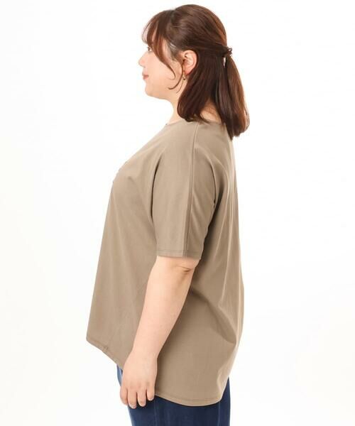 eur3 / エウルキューブ カットソー | 【大きいサイズ/UVカット/接触冷感】コットンエンボスロゴＴシャツ | 詳細3
