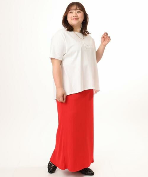 eur3 / エウルキューブ カットソー | 【大きいサイズ/UVカット/接触冷感】コットンエンボスロゴＴシャツ | 詳細18