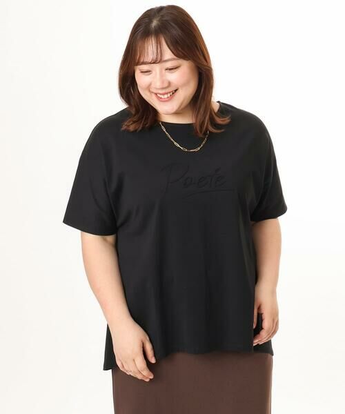 eur3 / エウルキューブ カットソー | 【大きいサイズ/UVカット/接触冷感】コットンエンボスロゴＴシャツ | 詳細21