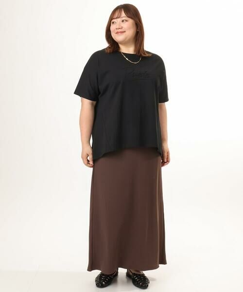 eur3 / エウルキューブ カットソー | 【大きいサイズ/UVカット/接触冷感】コットンエンボスロゴＴシャツ | 詳細23