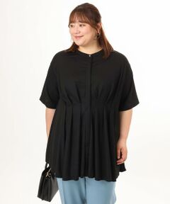 eur3 / エウルキューブ カットソー | 【大きいサイズ】バンドカラージャージーブラウス