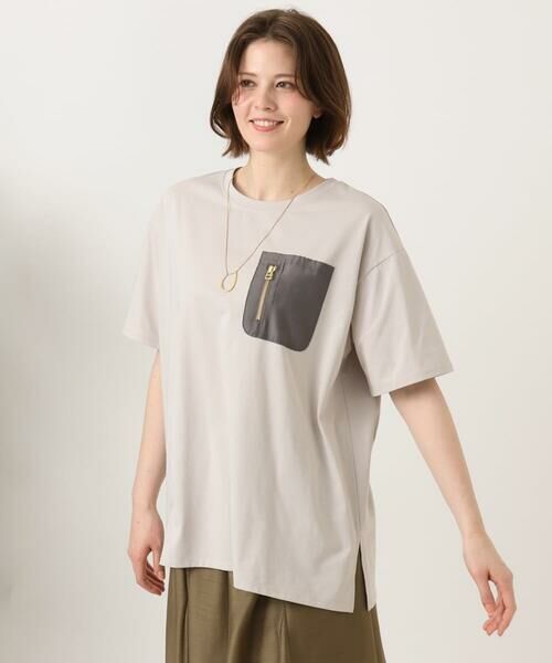 eur3 / エウルキューブ カットソー | 【大きいサイズ】ジップポケットコットンTシャツ | 詳細1