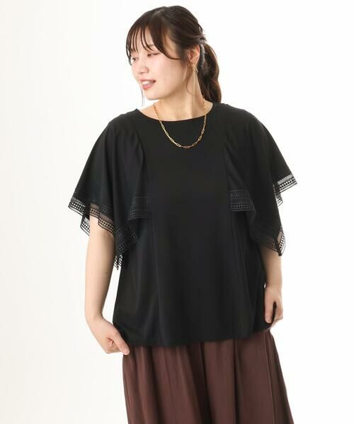 eur3 / エウルキューブ カットソー | 【WEB先行販売】【大きいサイズ/a.v.v×eur3】接触冷感ハンカチーフスリーブカットソー | 詳細26